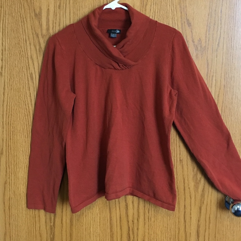 East 5th long sleeve sweater w/ cowl neck orange - Picture 1 of 5